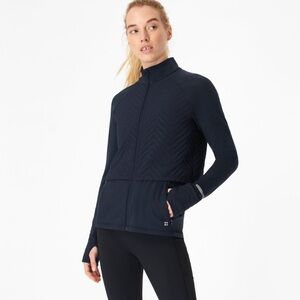 Sweaty Betty Fast Track Padded Running Jacket Navy Blue Size Small